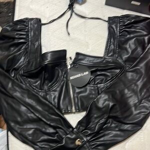 Leather cropped top